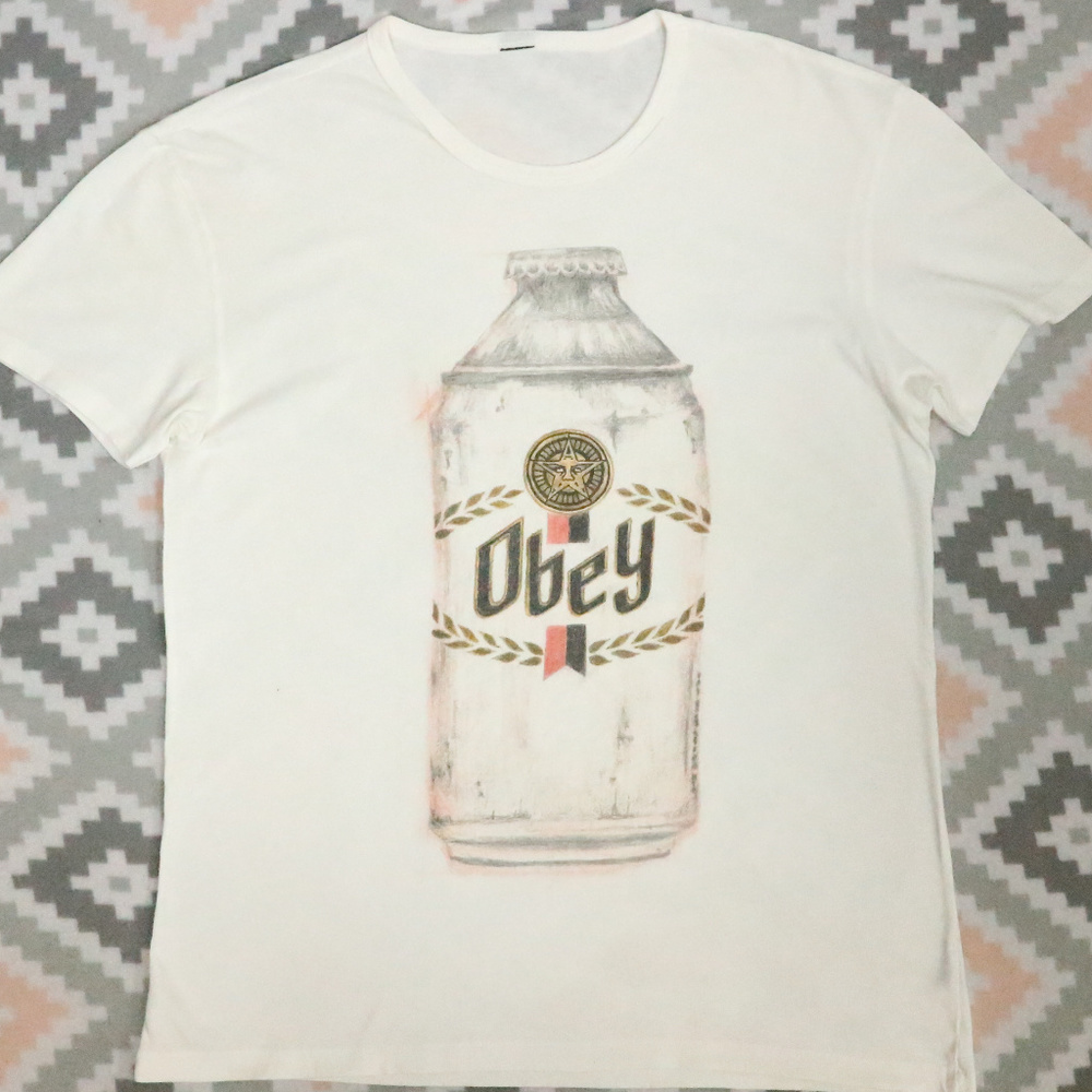 Like New OBEY Bottle Sketch Shirt Lightweight Sz Medium Men